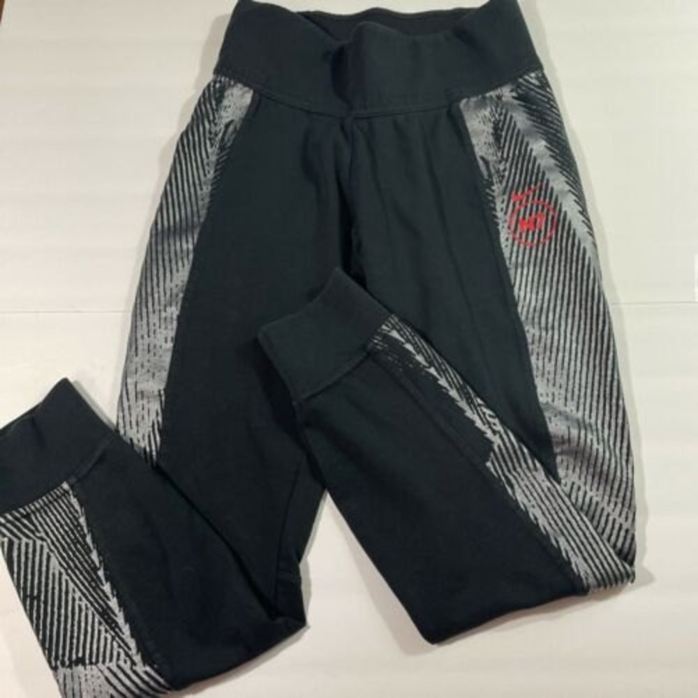 NIKE N7 Womens Running Joggers Jogging Pants Sweatpants Striped Black Gray Sz M